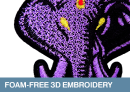 Foam-Free 3D Embroidery